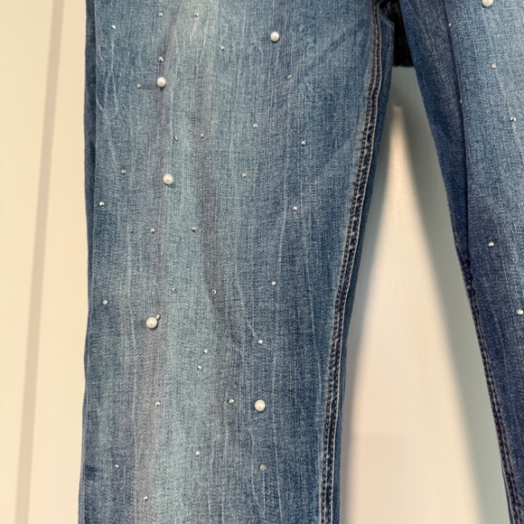 Rhinestone and Pearl Embellished Seven Jeans - Picture 8 of 15